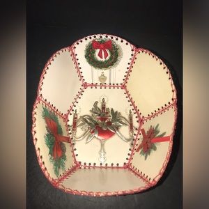 Vintage Handmade Classic Crochet Kitschy Christmas Greeting Cards Basket